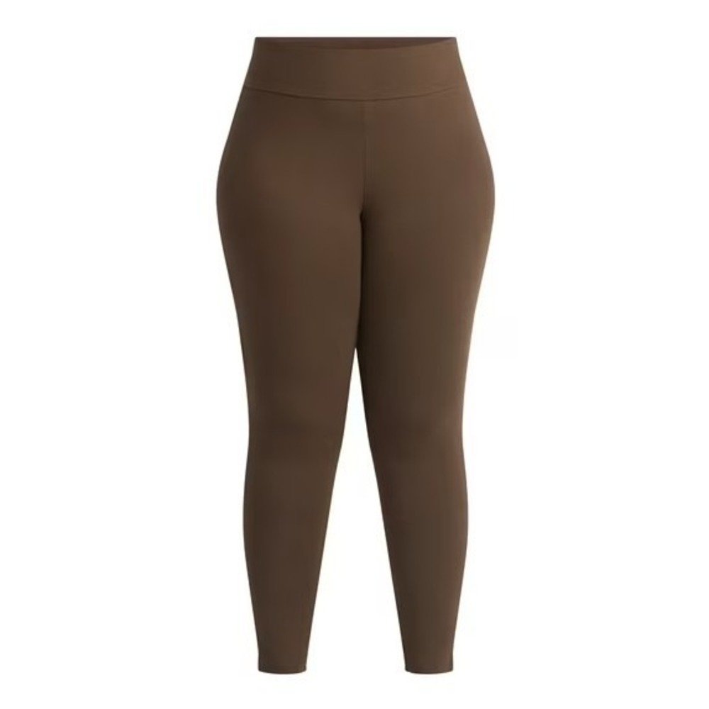 TERRA &‎ SKY High Waist Ankle Length Leggings 4X Chocolate Fudge Brown Pants NWT